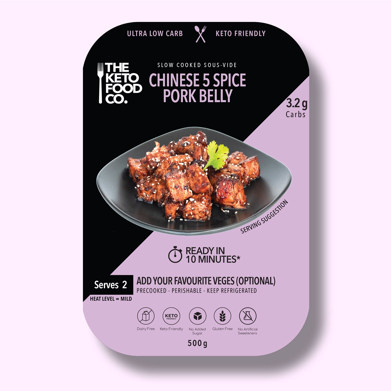 Chinese 5 Spice Pork Belly 500g The Keto Food Co